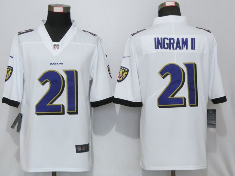 Men Baltimore Ravens 21 Ingram ll White Nike Vapor Untouchable Limited Player NFL Jerseys